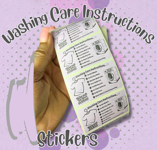 Washing Care Instruction Sticker