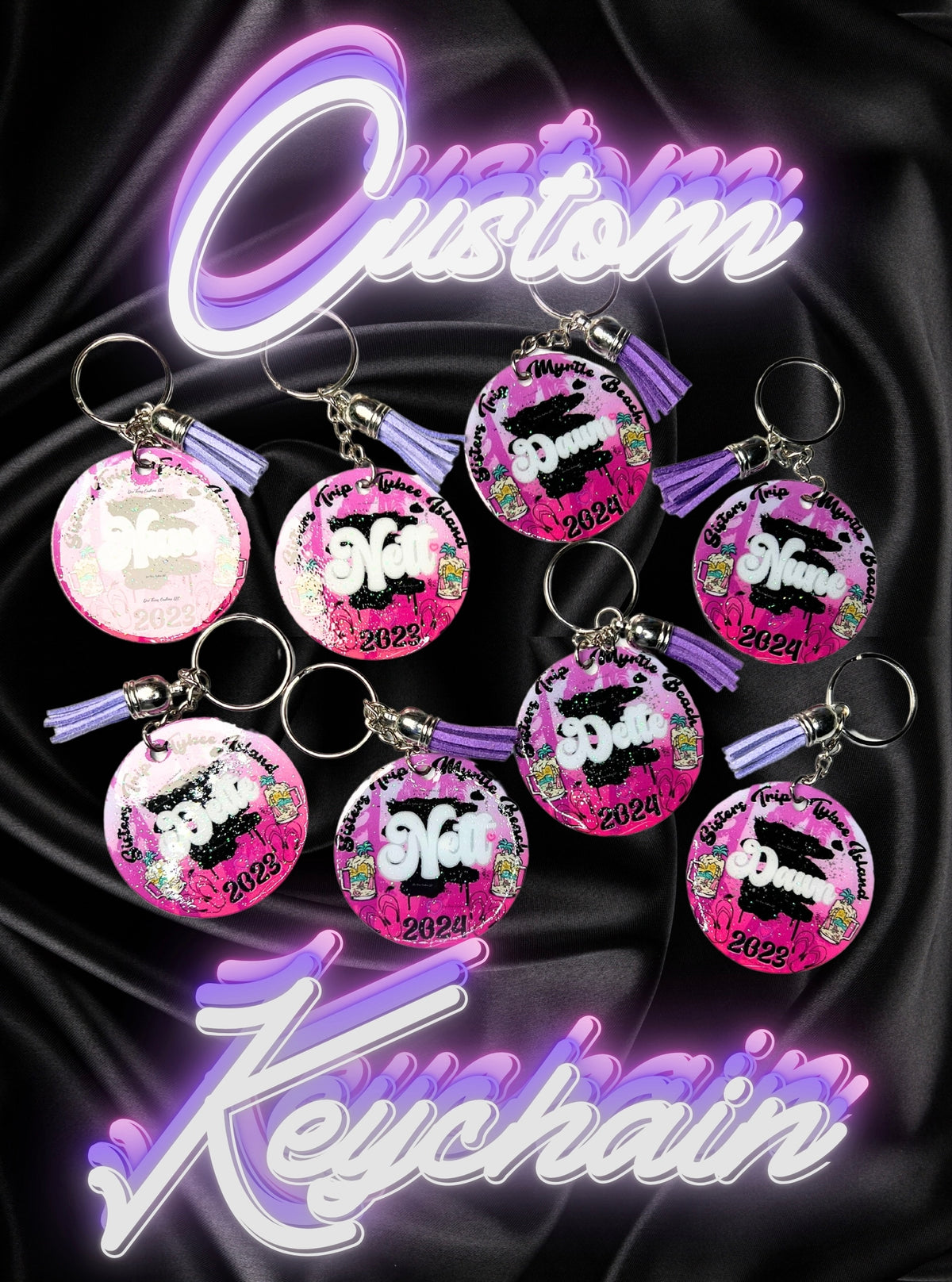 Custom Sisters Trip Keychains